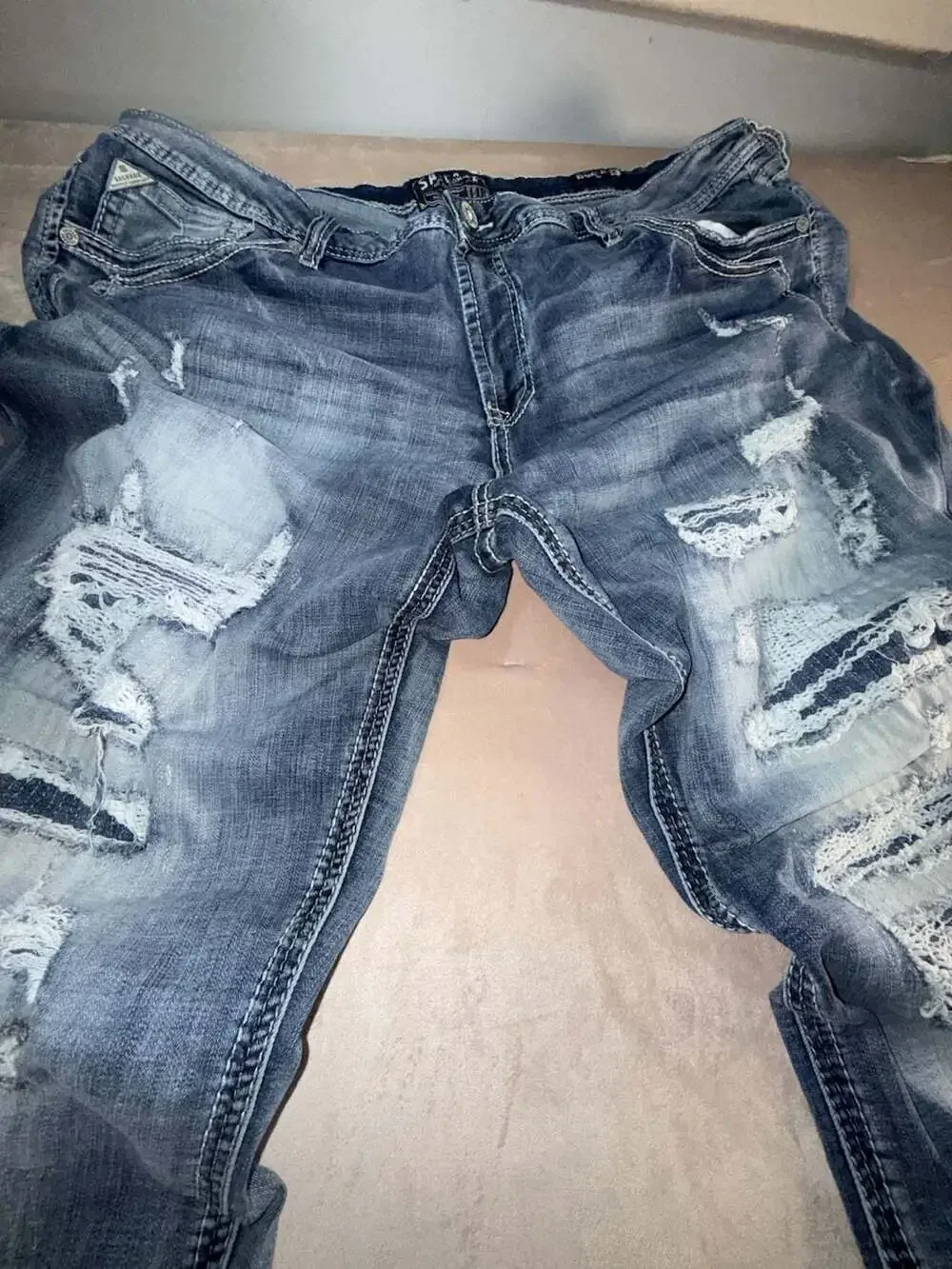 Salvage Supply Straight Relaxed Fit Distressed Jeans Size 44R (B1-2062)